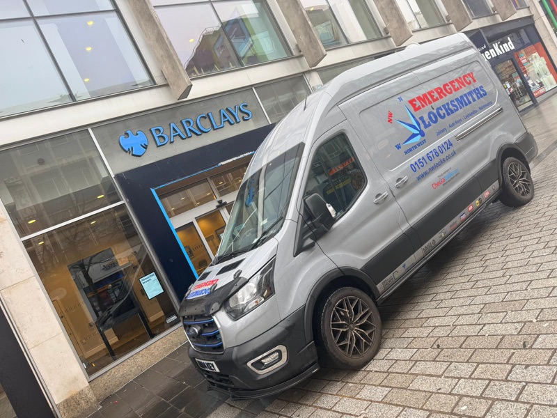 NW Locks van on a commercial callout in Liverpool city centre