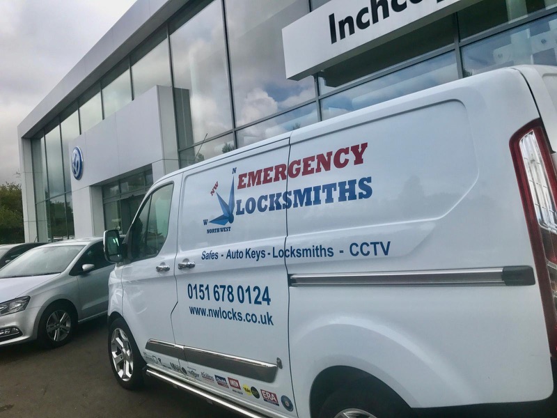 NW Locks van at Inchcape Volkswagen dealership